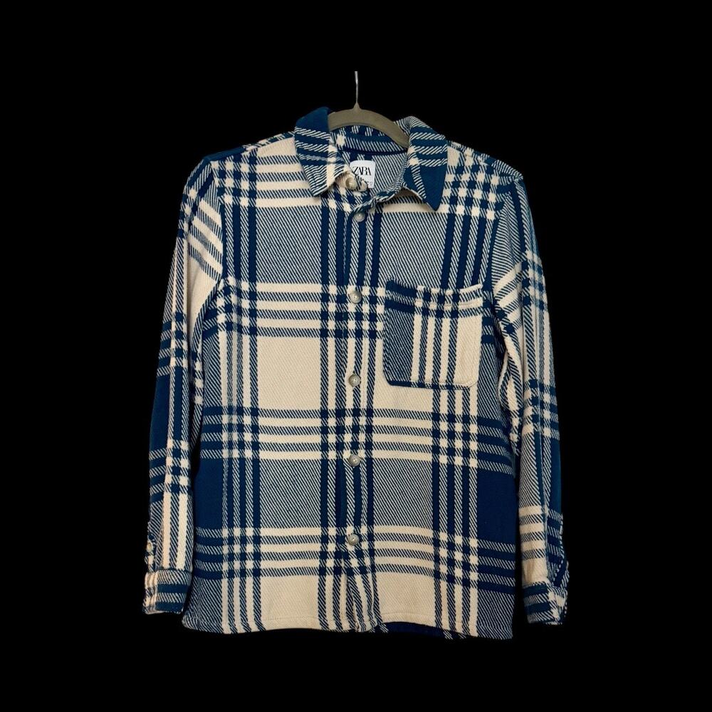 Zara Heavy Flannel Plaid Overshirt. Size Small